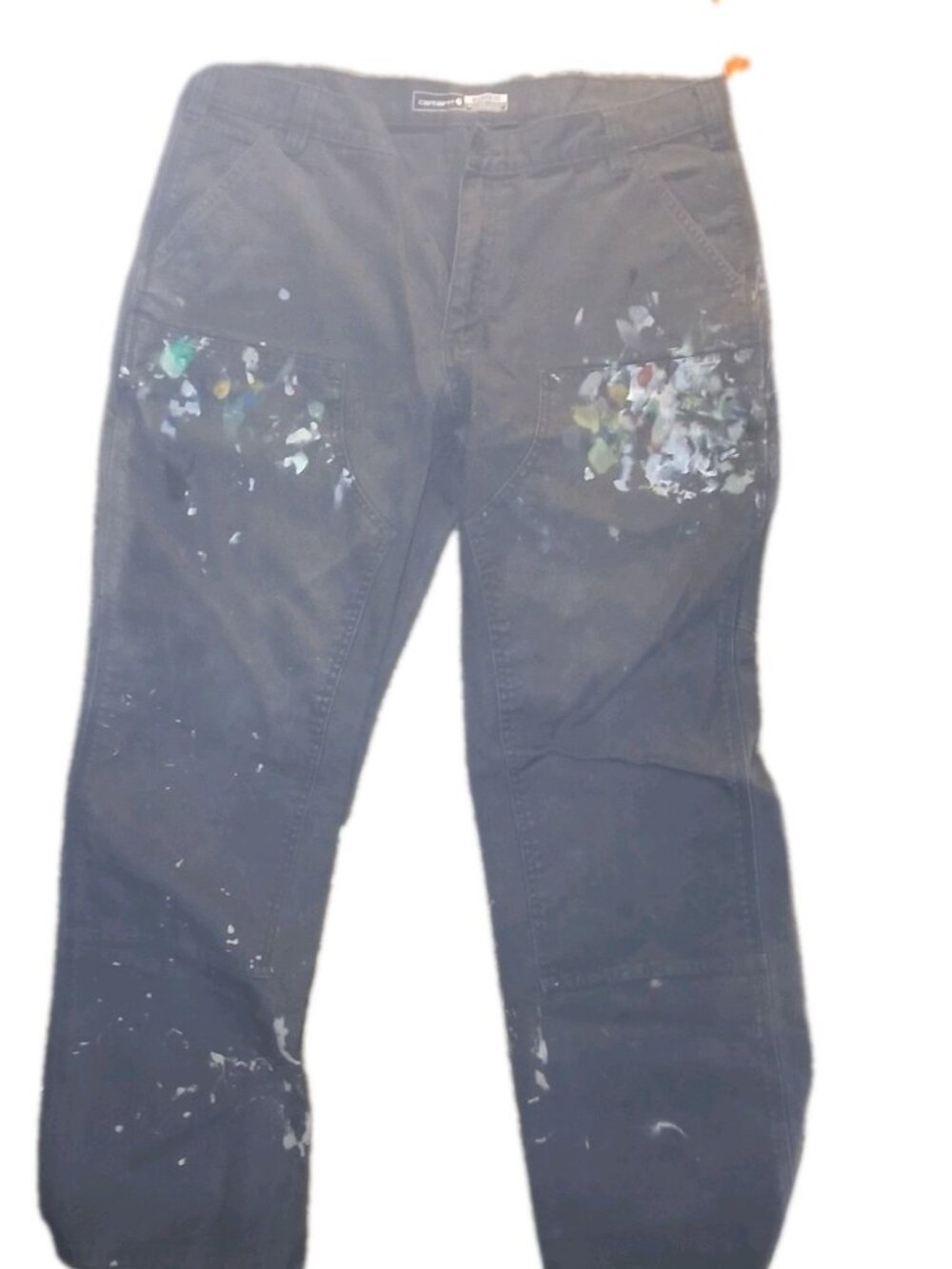 Carhartt Relaxed Fit Painter Canvas Work Pants Paint Splatter 34x32